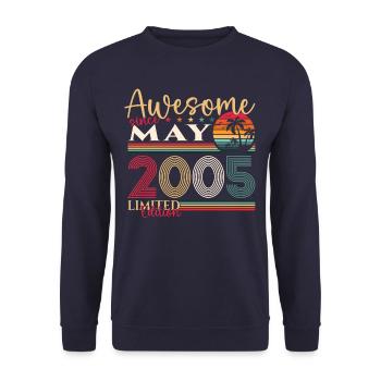 18th Birthday Man Woman Awesome May Vintage 2005 - Unisex Sweatshirt - navy - Front - Alina (178cm) & Michal (187cm)