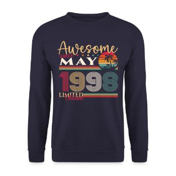 25th Birthday Man Woman Awesome May Vintage 1998 - Unisex Sweatshirt - navy - Front - Alina (178cm) & Michal (187cm)