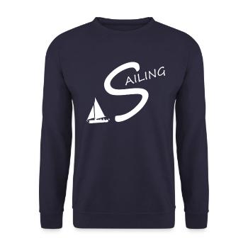 sailing, segeln, kapitän - Unisex Pullover - Navy - Vorne - Alina (178cm) & Michal (187cm)