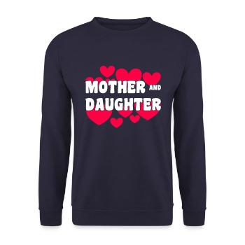 Mutter und Tochter - Unisex Pullover - Navy - Vorne - Alina (178cm) & Michal (187cm)