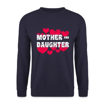 Mutter und Tochter - Unisex Pullover - Navy - Vorne - Alina (178cm) & Michal (187cm)