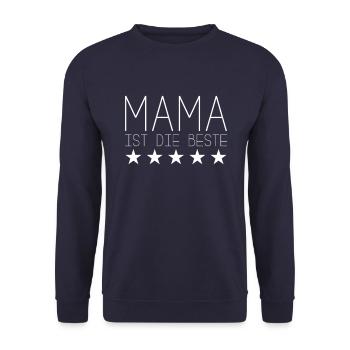Mama ist die beste - Unisex Pullover - Navy - Vorne - Alina (178cm) & Michal (187cm)