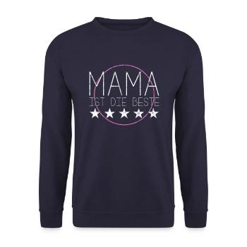 Mama ist die beste - Unisex Pullover - Navy - Vorne - Alina (178cm) & Michal (187cm)