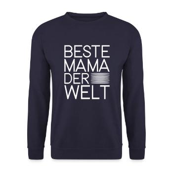 Beste Mama der Welt - Unisex Pullover - Navy - Vorne - Alina (178cm) & Michal (187cm)