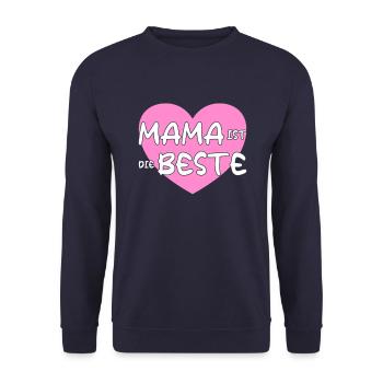 Mama ist die beste - Unisex Pullover - Navy - Vorne - Alina (178cm) & Michal (187cm)