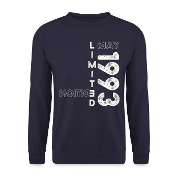 30th Birthday Man Woman May Vintage 1993 Vintage - Unisex Sweatshirt - navy - Front - Alina (178cm) & Michal (187cm)