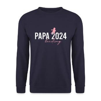 Chargement de papa 2024 - Sweat-shirt Unisexe - marine - Devant - Alina (178cm) & Michal (187cm)