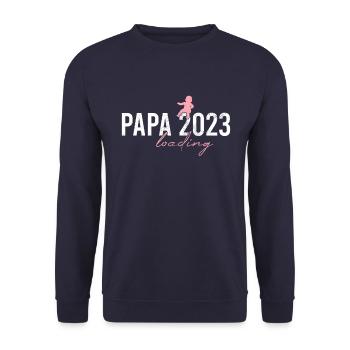 Papa 2023 chargement - Sweat-shirt Unisexe - marine - Devant - Alina (178cm) & Michal (187cm)