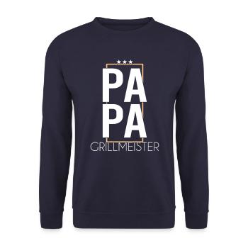 Papa Grillmeister - Unisex Sweatshirt - navy - Front - Alina (178cm) & Michal (187cm)