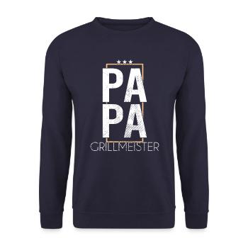 Papa Grillmeister - Unisex Sweatshirt - navy - Front - Alina (178cm) & Michal (187cm)