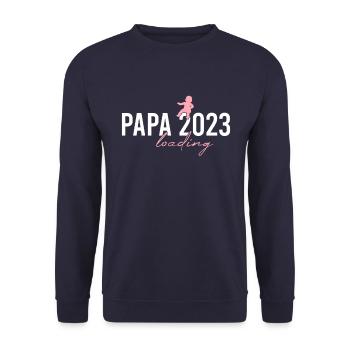 Papa 2023 chargement - Sweat-shirt Unisexe - marine - Devant - Alina (178cm) & Michal (187cm)