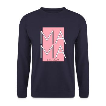 Mom 2023 - Unisex Sweatshirt - navy - Front - Alina (178cm) & Michal (187cm)