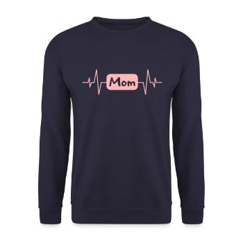 Maman Maman Battement de cœur - Sweat-shirt Unisexe - marine - Devant - Alina (178cm) & Michal (187cm)