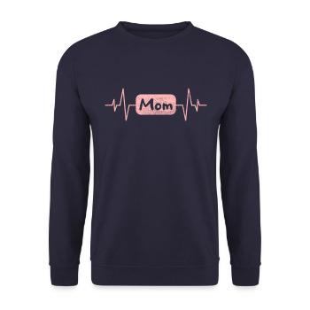 Maman Maman Battement de cœur - Sweat-shirt Unisexe - marine - Devant - Alina (178cm) & Michal (187cm)