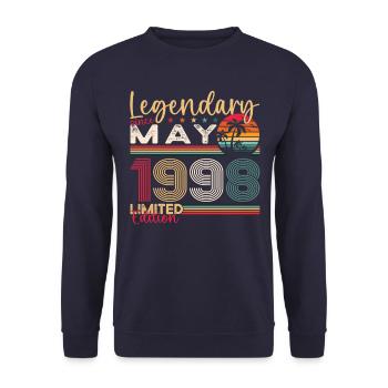 25th Birthday Man Legendary May Vintage 1998 - Unisex Sweatshirt - navy - Front - Alina (178cm) & Michal (187cm)