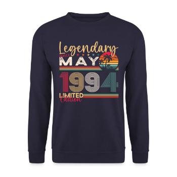 29ème Anniversaire Homme Légendaire Mai Millésime 1994 - Sweat-shirt Unisexe - marine - Devant - Alina (178cm) & Michal (187cm)