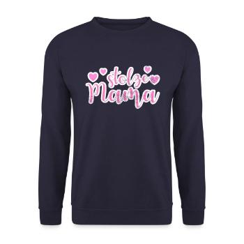 stolze Mama - Unisex Pullover - Navy - Vorne - Alina (178cm) & Michal (187cm)