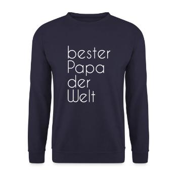 bester Papa der Welt - Unisex Pullover - Navy - Vorne - Alina (178cm) & Michal (187cm)