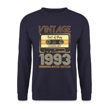 30 Birthday Man Woman Cassette Mai 1993 - Sweat-shirt Unisexe - marine - Devant - Alina (178cm) & Michal (187cm)
