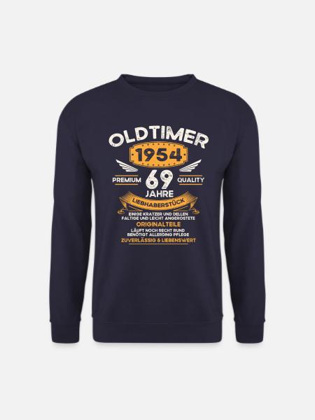 69. Geburtstag Mann Oldtimer Jahrgang 1954 Orange - Unisex Pullover - Navy