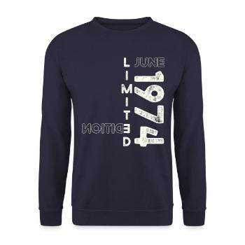 49th Birthday Man Original June Year 1974 - Unisex Sweatshirt - navy - Front - Alina (178cm) & Michal (187cm)
