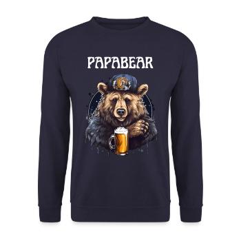 Papa Bear fier Papa papa fier papa - Sweat-shirt Unisexe - marine - Devant - Alina (178cm) & Michal (187cm)