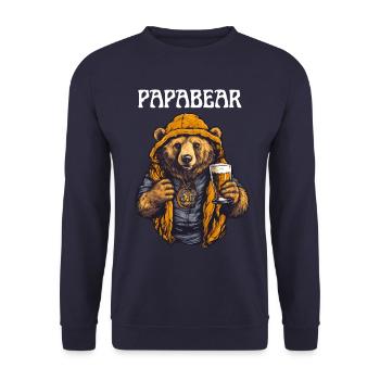 Papa Bear fier Papa papa fier papa - Sweat-shirt Unisexe - marine - Devant - Alina (178cm) & Michal (187cm)