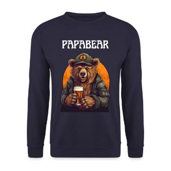 Papa Bear fier Papa papa fier papa - Sweat-shirt Unisexe - marine - Devant - Alina (178cm) & Michal (187cm)