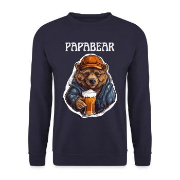 Papa Bear fier Papa papa fier papa - Sweat-shirt Unisexe - marine - Devant - Alina (178cm) & Michal (187cm)