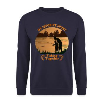 Pêche Père et fils - Mon sport préféré - Sweat-shirt Unisexe - marine - Devant - Alina (178cm) & Michal (187cm)