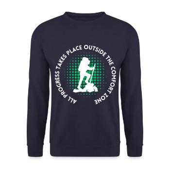Hiking progress outside the comfort zone - Unisex Sweatshirt - navy - Front - Alina (178cm) & Michal (187cm)