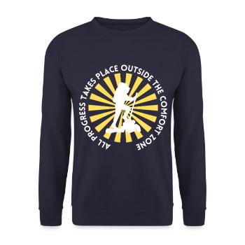 Hiking progress outside the comfort zone - Unisex Sweatshirt - navy - Front - Alina (178cm) & Michal (187cm)