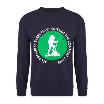 Hiking progress outside the comfort zone - Unisex Sweatshirt - navy - Front - Alina (178cm) & Michal (187cm)