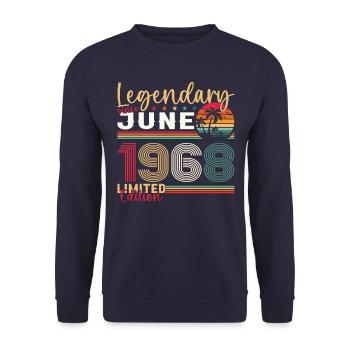 55ème Anniversaire Juin Millésime 1968 Légendaire - Sweat-shirt Unisexe - marine - Devant - Alina (178cm) & Michal (187cm)