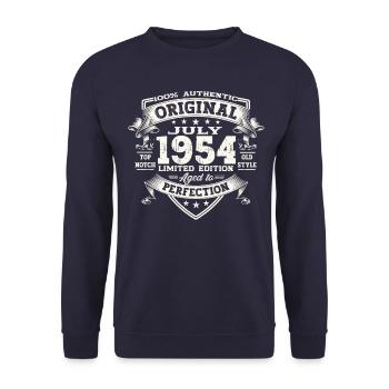 69th Birthday Man Original Juillet 1954 - Sweat-shirt Unisexe - marine - Devant - Alina (178cm) & Michal (187cm)