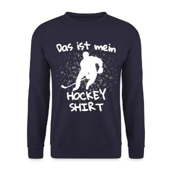 Hockey Spruch - Eishockey Hockey Eishockeyspieler - Unisex Pullover - Navy - Vorne - Alina (178cm) & Michal (187cm)