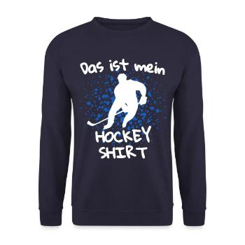 Hockey Spruch - Eishockey Hockey Eishockeyspieler - Unisex Pullover - Navy - Vorne - Alina (178cm) & Michal (187cm)