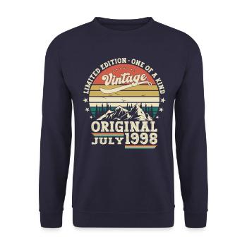 25th Birthday Man Original July Vintage 1998 - Unisex Sweatshirt - navy - Front - Alina (178cm) & Michal (187cm)