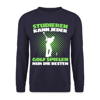 Lustiger Golf Spruch für Golfspieler und Golfer - Unisex Pullover - Navy - Vorne - Alina (178cm) & Michal (187cm)
