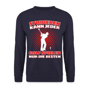 Lustiger Golf Spruch für Golfspieler und Golfer - Unisex Pullover - Navy - Vorne - Alina (178cm) & Michal (187cm)