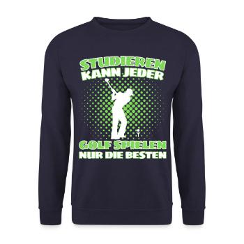 Lustiger Golf Spruch für Golfspieler und Golfer - Unisex Pullover - Navy - Vorne - Alina (178cm) & Michal (187cm)