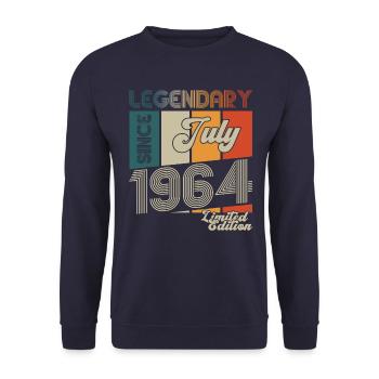 59th Birthday Man Born In July Born 1964 - Unisex Sweatshirt - navy - Front - Alina (178cm) & Michal (187cm)