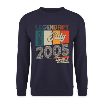 18ème Anniversaire Homme Né En Juillet Millésime 2005 - Sweat-shirt Unisexe - marine - Devant - Alina (178cm) & Michal (187cm)