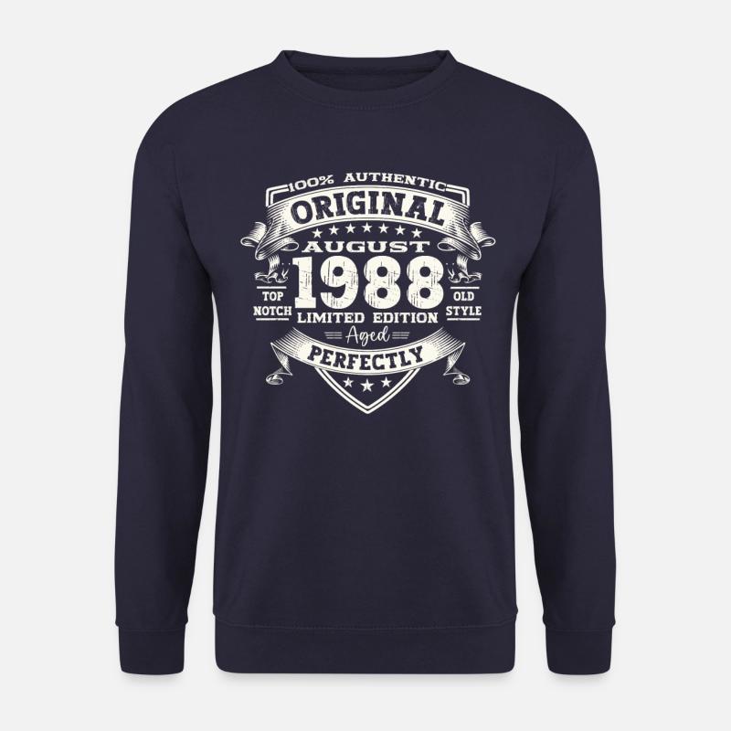 35. Geburtstag Mann Original August Jahrgang 1988 - Unisex Pullover - Navy