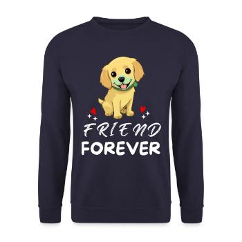 Friend Forever Golden Retriever - Unisex Sweatshirt - navy - Front - Alina (178cm) & Michal (187cm)