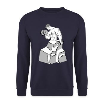 Fitness Perte de poids Musculation Poids Muscle - Sweat-shirt Unisexe - marine - Devant - Alina (178cm) & Michal (187cm)