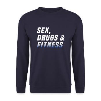 Drogues sexuelles et fitness - Sweat-shirt Unisexe - marine - Devant - Alina (178cm) & Michal (187cm)