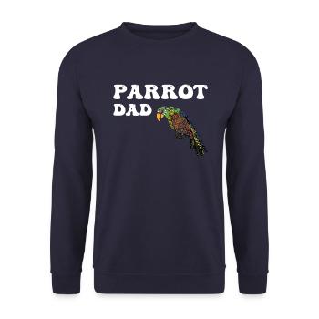 Papageien Papa - Unisex Pullover - Navy - Vorne - Alina (178cm) & Michal (187cm)