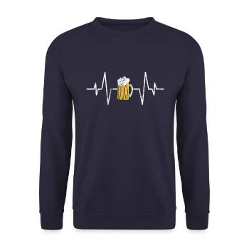 Battement de cœur de la bière - Sweat-shirt Unisexe - marine - Devant - Alina (178cm) & Michal (187cm)