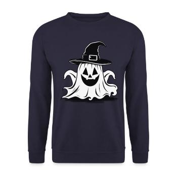 Fête fantôme d’Halloween - Sweat-shirt Unisexe - marine - Devant - Alina (178cm) & Michal (187cm)